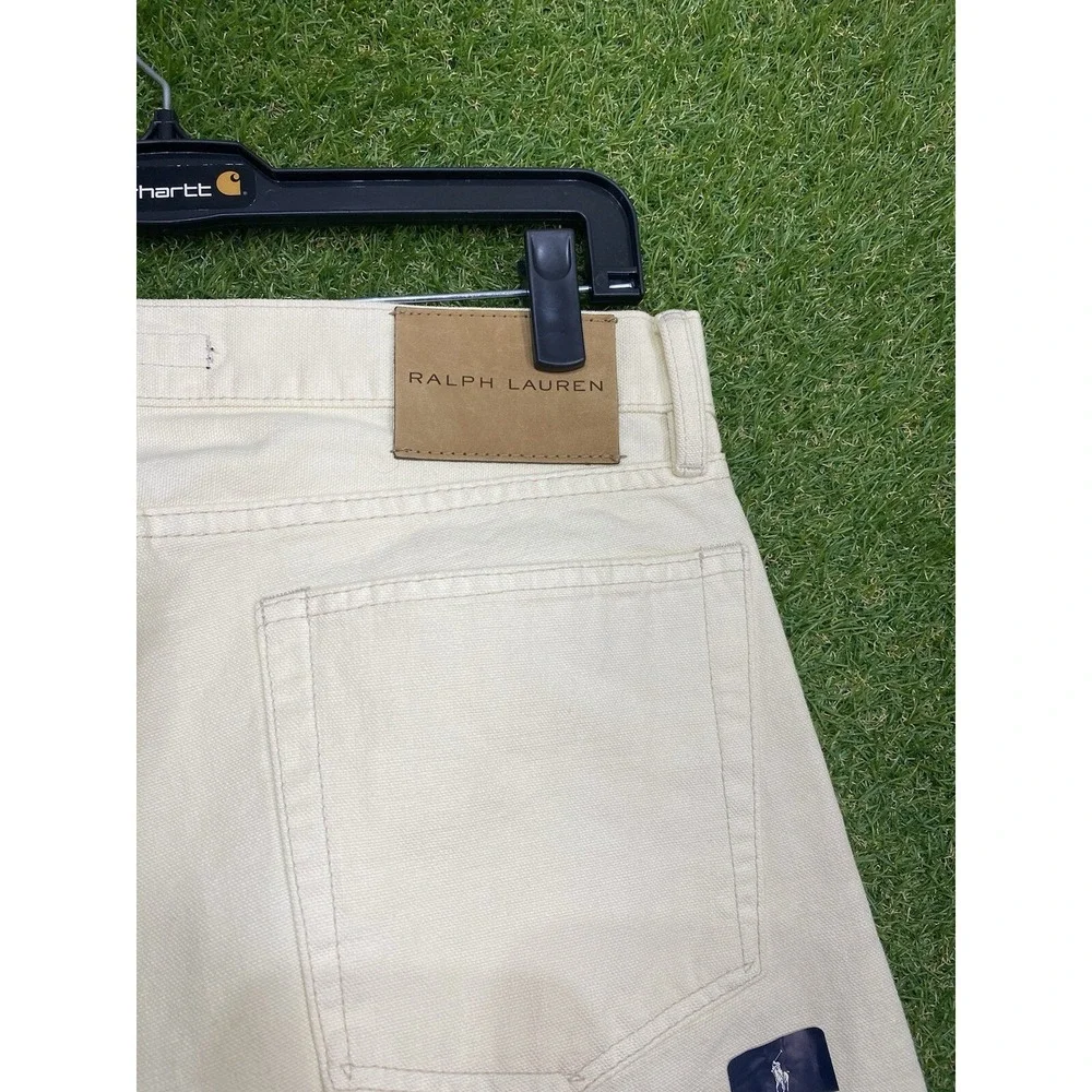 Vintage Polo Ralph Lauren Jeans Mens 36x32 Slim Low Style Ivory Cream White